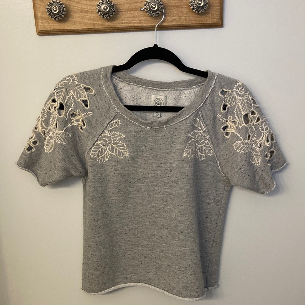 Anthropologie embellished sweater tee XS